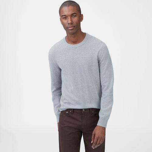 Club Monaco Color Blue Cashmere Stitch Stripe Crew