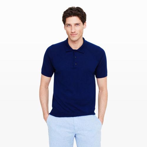 Club Monaco Color Blue Lightweight Cashmere Polo