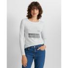 Club Monaco Blue Long-sleeve Ocean Graphic Tee