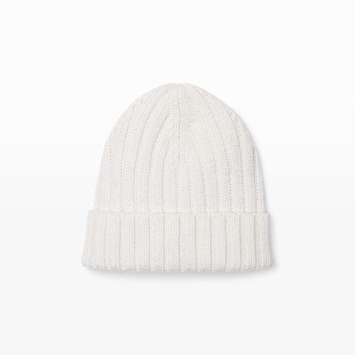 Ib Color White Merino Ribbed Beanie