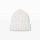 Ib Color White Merino Ribbed Beanie