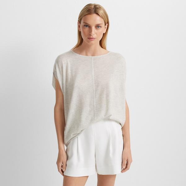 Club Monaco Light Heather Grey Cashmere Shell Sweater