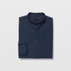 Club Monaco Marfa Blue Slim Band Collar Poplin Shirt