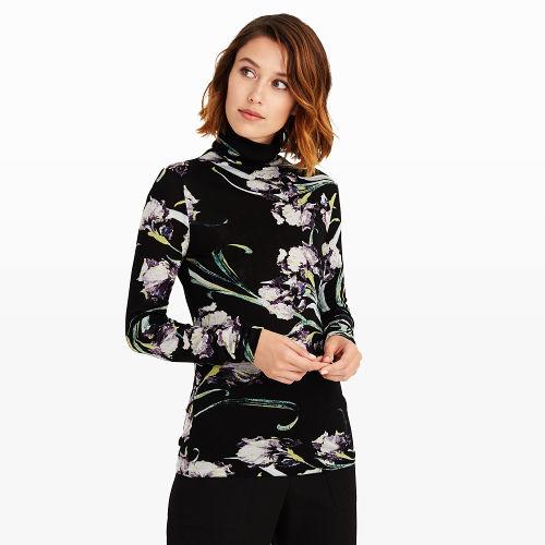 Club Monaco Julie Printed Turtleneck