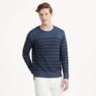 Club Monaco Color Blue Racking Stripe Linen Sweater