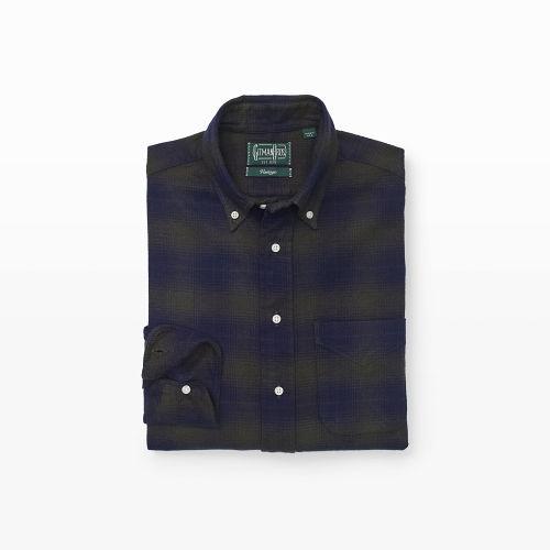 Club Monaco Color Jasper Plaid Gitman Ombre Flannel Shirt