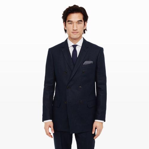Club Monaco Color Blue Grant Db Linen Blazer