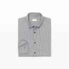 Club Monaco Color Grey Slim Stripe Flannel Shirt