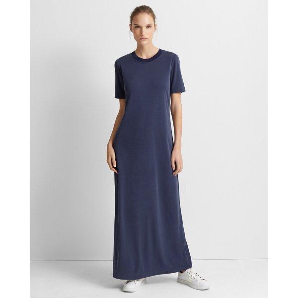 Club Monaco Navy Short Sleeve Maxi Knit Dress