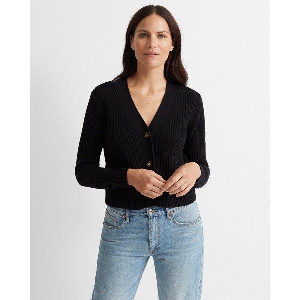 Club Monaco Black Button Cardigan