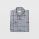 Club Monaco Color Grey Slim Flannel Windowpane Shirt