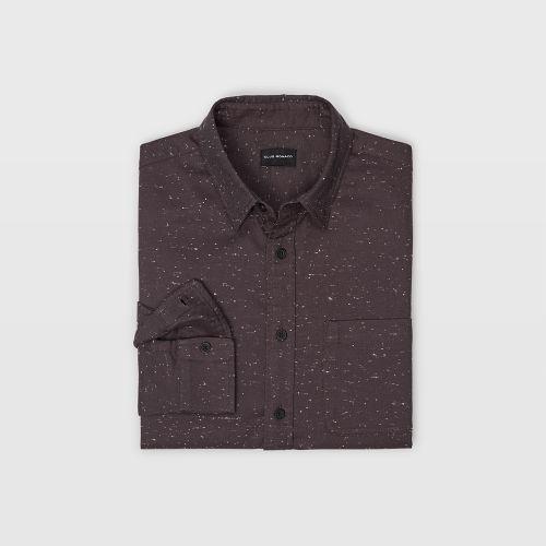 Club Monaco Color Grey Slim Solid Nep Shirt