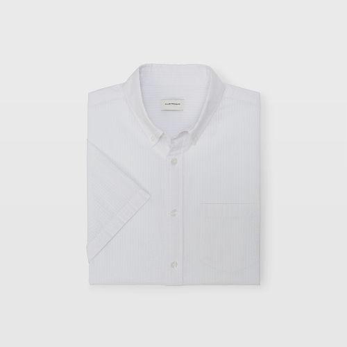 Club Monaco Color White Slim Seersucker Stripe Shirt