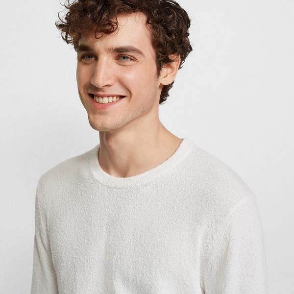 Club Monaco Cream Boucl Crew Sweater