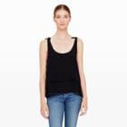 Club Monaco Color Black Salyie Silk Tie Tank In Size Xs