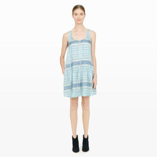 Club Monaco Color Green Mari Pleated Print Dress In Size 0