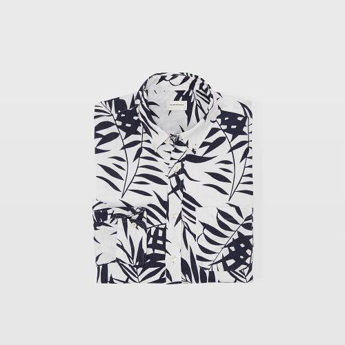 Club Monaco Slim Aloha Linen Shirt