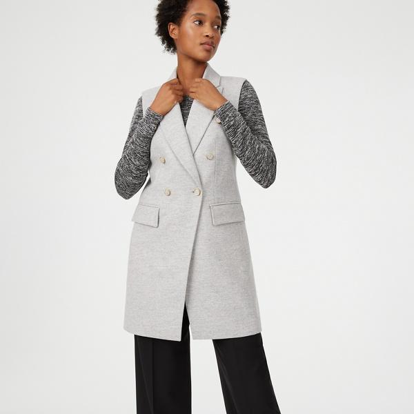 Club Monaco Heather Grey Selska Flannel Vest