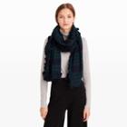 Sam Color Navy And Green Yasamin Plaid Ruffle Scarf