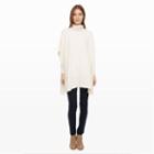Ib Color White Keara Cashmere Ribbed Poncho
