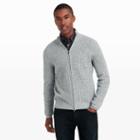Club Monaco Color Grey Hartford Waffle Zip Sweater