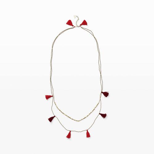 Club Monaco Color Red Serefina Duo Tassel Necklace