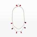 Club Monaco Color Red Serefina Duo Tassel Necklace