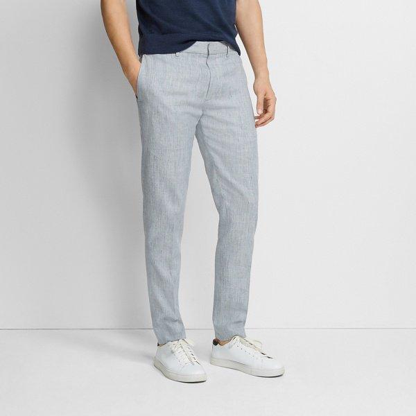 Club Monaco Light Blue Sutton Linen-blend Dress Pant