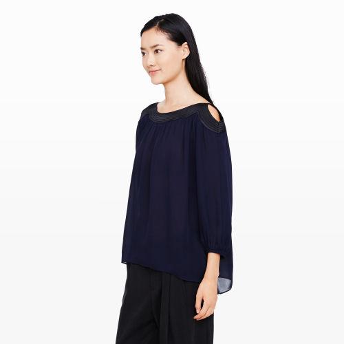 Club Monaco Color Blue Brook Top
