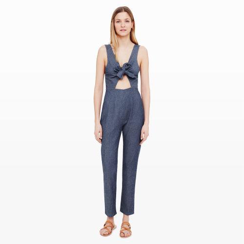 Club Monaco Color Blue Solid & Striped The Jumpsuit
