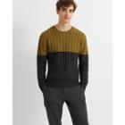 Club Monaco Green Multi Modern Cable Crew