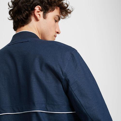 Club Monaco Color Blue Lightweight Linen Bomber