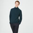 Ib Color Green Cashmere Rib Mockneck Sweater