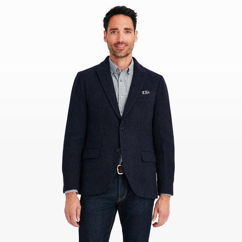 Club Monaco Color Navy/carmine Grant Herringbone Blazer