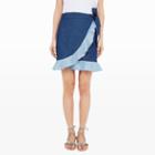Club Monaco Color Blue Stellha Indigo Wrap Skirt