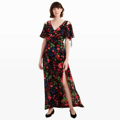 Club Monaco Color Black Auditta Cold Shoulder Dress