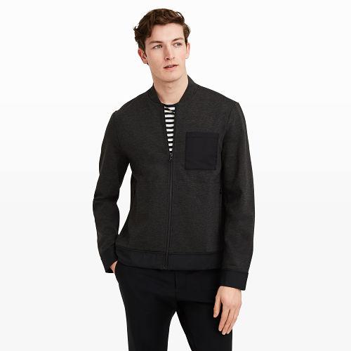 Club Monaco Color Grey Woven Trim Jacket