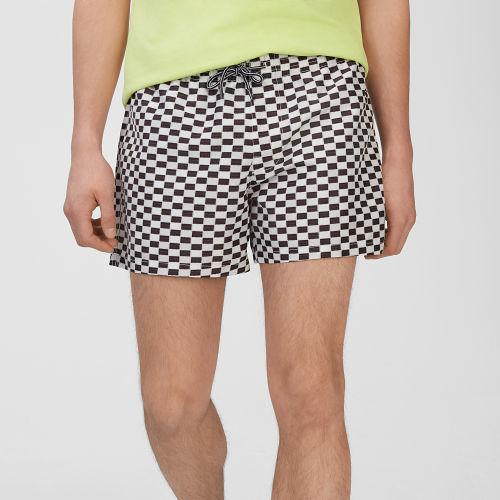 Rb Color Black Arlen Checkerboard Swim Trunk