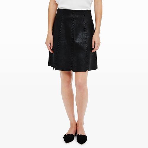 Club Monaco Color Black Erlend Faux Leather Skirt