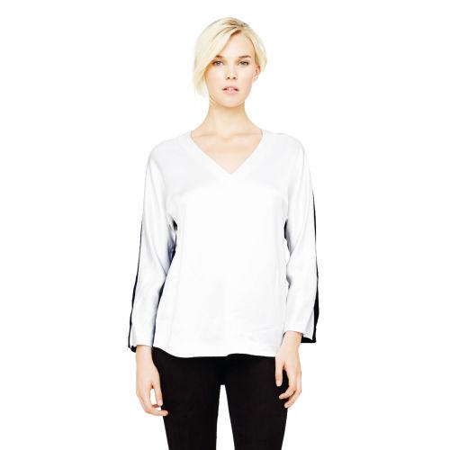 Rb Color Black Valera Colorblock Satin Shirt