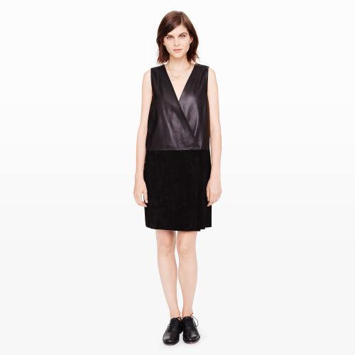 Club Monaco Color Black Enzo Leather Dress