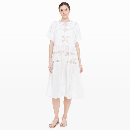 Club Monaco Color White Place Nationale Lace Dress