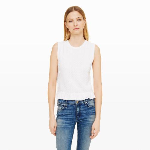 Club Monaco Color White Aleedah Scalloped Sweater
