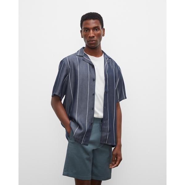 Club Monaco Striped Camp Collar Shirt