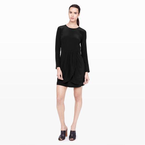 Club Monaco Color Black Paget Silk Dress In Size 0