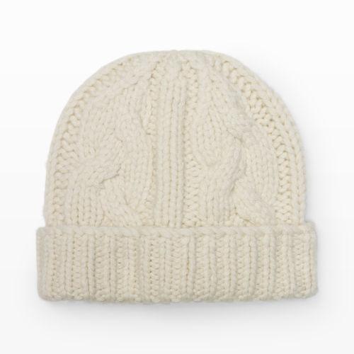 Club Monaco Color White Cashmere Hand-knit Hat