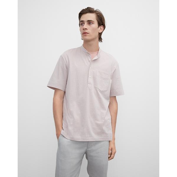 Club Monaco Short Sleeve Stripe Popover Shirt