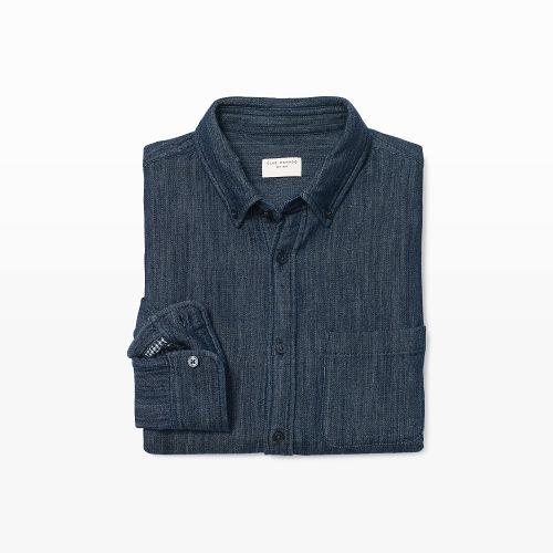 Club Monaco Color Blue Slim Indigo Double-faced Shirt
