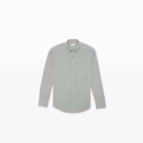 Club Monaco Color Grey Long-sleeve Knit Shirt