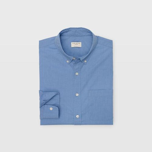 Club Monaco Color Blue Slim End-on-end Shirt